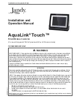 Jandy AquaLink Touch Installation And Operation Manual предпросмотр