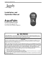 Jandy AquaPalm Installation And Operation Manual preview