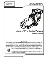 Preview for 1 page of Jandy FHPM10 Installation And Operation Manual