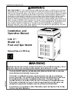 Jandy Laars Lite 2 LG Installation And Operation Manual preview