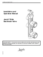 Preview for 1 page of Jandy Slide Backwash Valve Installation And Operation Manual