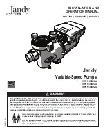 Jandy VSFHP185DV2A Installation And Operation Manual preview