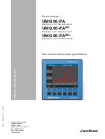 Preview for 1 page of janitza PA-MID+ User Manual And Technical Specifications