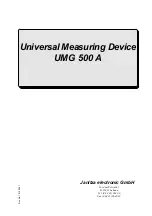 janitza UMG 500 A Operating Instructions Manual preview