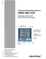 Предварительный просмотр 1 страницы janitza UMG 96S 24V Operating Instructions Manual