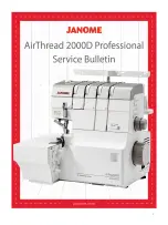 Janome Air Thread 2000D Professional Service Bulletin preview