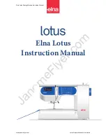 Preview for 1 page of Janome Elna Lotus Owner'S Manual