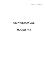 Janome FA4 Service Manual preview