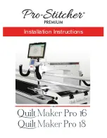 Preview for 1 page of Janome Pro-Stitcher PREMIUM Quilt Maker Pro 16 Installation Instructions Manual