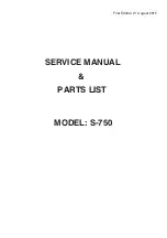 Janome S750 Service Manual And Parts List preview