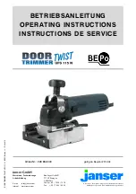 Preview for 1 page of Janser BEPo UFS 115 N Twist Operating Instructions Manual