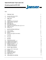 Предварительный просмотр 2 страницы Janser KFU 830 Operation Manual