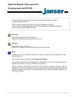 Предварительный просмотр 4 страницы Janser KFU 830 Operation Manual