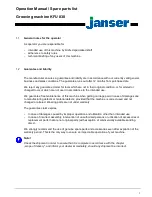 Предварительный просмотр 5 страницы Janser KFU 830 Operation Manual