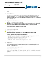 Предварительный просмотр 6 страницы Janser KFU 830 Operation Manual