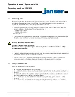 Предварительный просмотр 7 страницы Janser KFU 830 Operation Manual