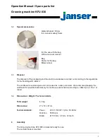 Предварительный просмотр 9 страницы Janser KFU 830 Operation Manual