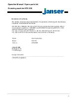 Предварительный просмотр 19 страницы Janser KFU 830 Operation Manual