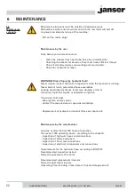 Предварительный просмотр 22 страницы Janser MASTER MOBIL II User Instructions