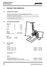 Предварительный просмотр 6 страницы Janser Master Mobile hydrauli User Instructions