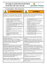 Предварительный просмотр 2 страницы Janssen Fritsen Lausanne Assembly And User'S Manual