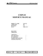 Предварительный просмотр 1 страницы Japan CBM Corporation CMP-10 Service Manual