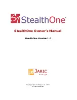 Jaric Design StealthOne Owner'S Manual preview