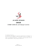 Предварительный просмотр 1 страницы Jas Audio Orior Owner'S Manual