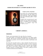 Предварительный просмотр 2 страницы Jas Audio Orior Owner'S Manual