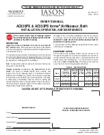 JASON Hydrotherapy AC635PS Owner'S Manual preview