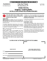 JASON Hydrotherapy Integrity B3260 TL Owner'S Manual preview