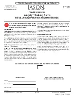 Jason International Integrity B3060 Owner'S Manual preview