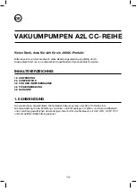 Preview for 14 page of JAVAC JAV-1069-A2L Safety Instructions & Operation Manual