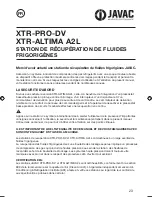 Предварительный просмотр 23 страницы JAVAC XTR-PRO-DV Safety Instructions & Operation Manual