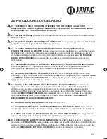 Предварительный просмотр 69 страницы JAVAC XTR-PRO-DV Safety Instructions & Operation Manual