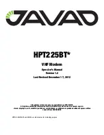 Preview for 1 page of Javad HPT225BT Operator'S Manual