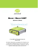 Preview for 1 page of Javad Maxor Operator'S Manual