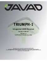 Предварительный просмотр 1 страницы Javad TRIUMPH-1 Operator'S Manual