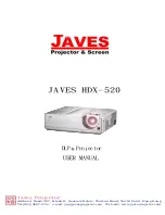 Предварительный просмотр 1 страницы Javes HDX-520 User Manual