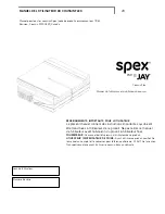 Preview for 20 page of Jay SPEX Installation & User Manual