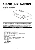 Предварительный просмотр 1 страницы Jaycar AC-1708 User Manual