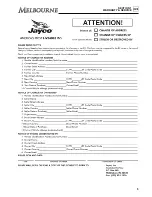 Предварительный просмотр 9 страницы Jayco 2009 Melbourne Owner'S Manual