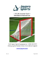 Jaypro Sports LG-1X Lacrosse Goal Installation Instructions Manual предпросмотр