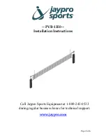 Jaypro Sports PVB-1350 Installation Instructions Manual предпросмотр