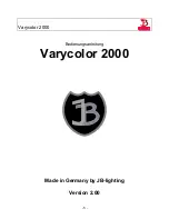 Предварительный просмотр 5 страницы JB-Lighting Varycolor 2000 User Manual