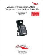 JB-Lighting Varyscan 3 Special 250MSD User Manual предпросмотр