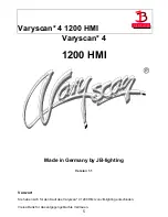 Предварительный просмотр 5 страницы JB-Lighting Varyscan 4 1200 HMI Operating Instructions Manual