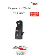 JB-Lighting Varyscan 4 1200HMI User Manual preview