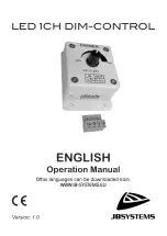 JB Systems LED 1CH DIM-CONTROL Operation Manual предпросмотр