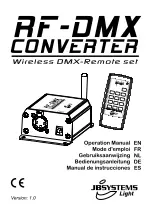 JB Systems RF-DMX Converter Operation Manual предпросмотр